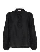 Fqappy-Blouse Tops Blouses Long-sleeved Black FREE/QUENT