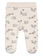 Pants W. Feet - Aop Bottoms Leggings Beige Fixoni