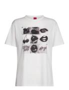 Damacia_2 Tops T-shirts & Tops Short-sleeved White HUGO