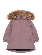 Parka W. Fake Fur Parkas Jakke Pink Color Kids