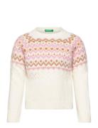 Sweater L/S Tops Knitwear Pullovers White United Colors Of Benetton