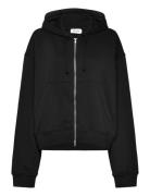 Essence Boxy Zip Hoodie Tops Sweat-shirts & Hoodies Hoodies Black Week...