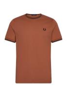 Twin Tipped T-Shirt Designers T-shirts Short-sleeved Brown Fred Perry