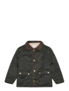 Waxed-Effect Parka With Sheepskin Interior Tynn Jakke Skalljakke Green...