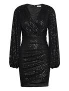 Leija Sparkling Wrap Dress Dresses Wrap Dresses Black Bubbleroom