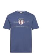 Reg Archive Shield Ss T-Shirt Tops T-shirts Short-sleeved Blue GANT