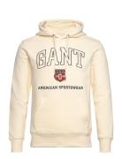 Graphic Hoodie Tops Sweat-shirts & Hoodies Hoodies Cream GANT