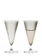 Gc Nouveau Champagneglas 20 Cl Smoke 2 Stk. Home Tableware Glass Champ...