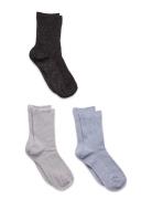 Socks 3P Lurex Socks & Tights Socks Blue Lindex