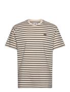 Wwace Stripe Tops T-shirts Short-sleeved Cream Double A By Wood Wood