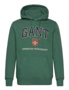 Graphic Hoodie Tops Sweat-shirts & Hoodies Hoodies Green GANT