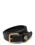 Logo-Keeper Leather Skinny Belt Belte Black Lauren Ralph Lauren