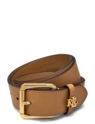 Logo-Keeper Leather Belt Belte Beige Lauren Ralph Lauren