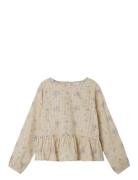 Nmfjyllia Ls Top Tops Blouses & Tunics Beige Name It