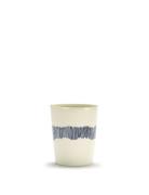 Tea Cup 33Cl White-Stripes Blue Feast By Ottolenghi Set/4 Home Tablewa...