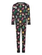 Pyjamas Set All Over Print Pyjamas Sett Black Lindex