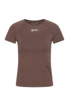 Soft Basic Short Sleeve Sport T-shirts & Tops Short-sleeved Brown Aim´...