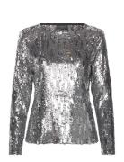 Cmsequince-Tee Tops Blouses Long-sleeved Silver Copenhagen Muse