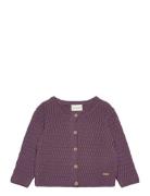 Cardigan Knit Tops Knitwear Cardigans Purple Minymo