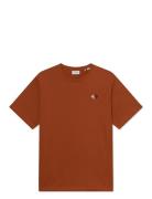 Clyde T-Shirt Tops T-shirts Short-sleeved Orange Les Deux