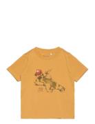 T-Shirt Ss Tops T-shirts Short-sleeved Yellow Minymo