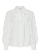 Yaspil Ls Bow Shirt S. Noos Tops Shirts Long-sleeved White YAS