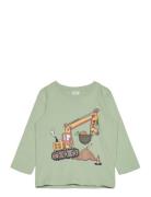 Top Ls Working Vehicles Placem Tops T-shirts Short-sleeved Green Linde...