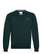 Superfine Lambswool V-Neck Tops Knitwear V-necks Green GANT