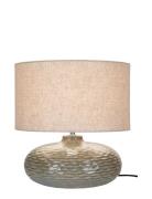 Misa - Table Lamp, Green Ceramic With Lampshade Home Lighting Lamps Ta...