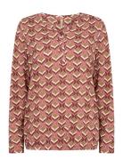 Sc-Felicity Aop Tops Blouses Long-sleeved Pink Soyaconcept