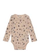 Body Ls - Aop Bodies Long-sleeved Beige CeLaVi