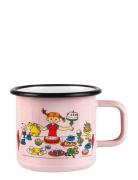 Pippi's Birthday Enamel Mug 3,7Dl Home Meal Time Cups & Mugs Cups Pink...