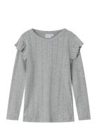 Nmfjulia Ls Slim Top Noos Tops T-shirts Long-sleeved T-shirts Grey Nam...