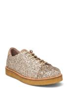 Shoes - Flat - With Lace Sko Med Snøring Lave Gold ANGULUS