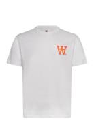 Wwace Aa Chest Print Tshirt Tops T-shirts Short-sleeved White Double A...