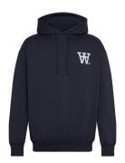 Wwcass Aa Chest Print Hoodie Tops Sweat-shirts & Hoodies Hoodies Navy ...