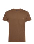 Kolding Organic Tee S/S Tops T-shirts Short-sleeved Brown Clean Cut Co...