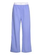 Logo Wb Poplin Pant Pyjamasbukser Pysjbukser Blue Calvin Klein