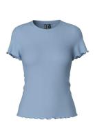 Pcnicca Ss O-Neck Top Jrs Noos Tops T-shirts & Tops Short-sleeved Blue...