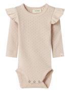 Nbfrachel Nin Ls Slim Body Lil Bodies Long-sleeved Beige Lil'Atelier