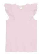 Top Ns Lace Tops T-shirts Sleeveless Pink Creamie