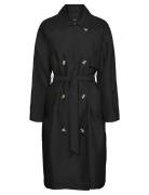 Vmdoreensoffy Long Trenchcoat Ent Trench Coat Kåpe Black Vero Moda