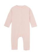 Romper Ls Mélange Rib Langermet Bodysuit Pink Fixoni