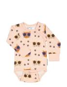 Bamboo Body L.s Bodies Long-sleeved Pink Geggamoja