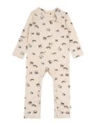 Jumpsuit L/S Printed Langermet Bodysuit Cream Petit Piao