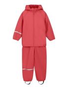 Basic Rainwear Set -Recycle Pu Outerwear Rainwear Rainwear Sets Red Ce...